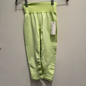 NWT- New Balance x J.Crew Neon Green Seamless a fitted Leggings Size Small